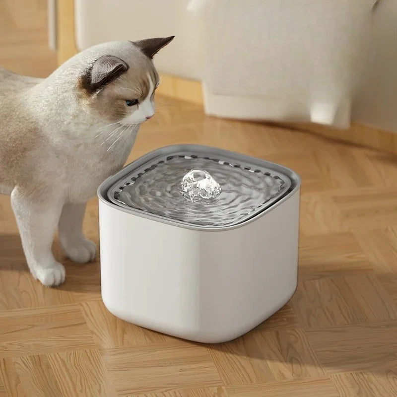 PurrFlow Co. Quiet Flow Fountain, 2.5L Filtered Water Fountain for Cats & Dogs (USB)